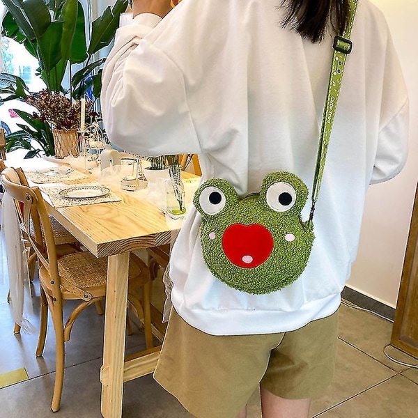 Pälsdjursmönster Messenger Bag Plysch Frog Doll Bag style 1
