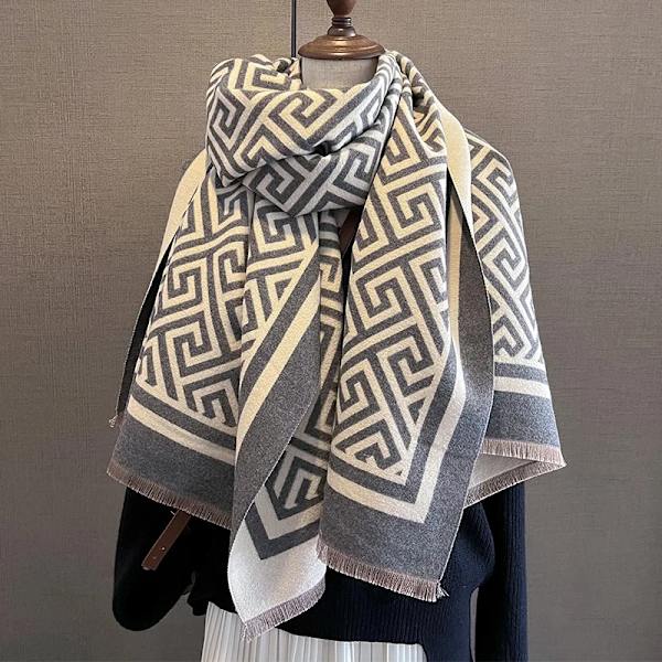 2023 Brand Warm Cashmere Poncho Sjal Scarf Print Tjock Pashmina Vinterfilt Wraps Bufanda Casual Hijab Stoles Echarpe FYR-48 65x185cm