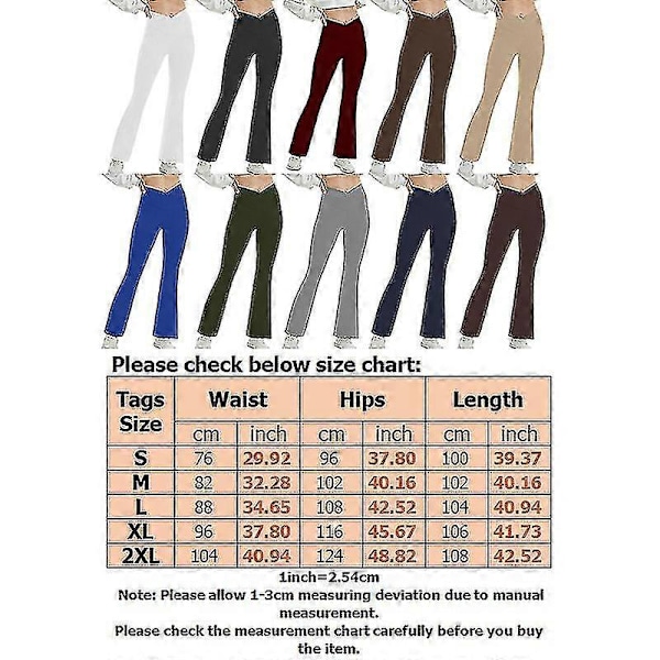 Yoga Byxor Dam Enfärgad Utsvängda Ben Träningsbyxor Vanlig Hög Midja Leggings