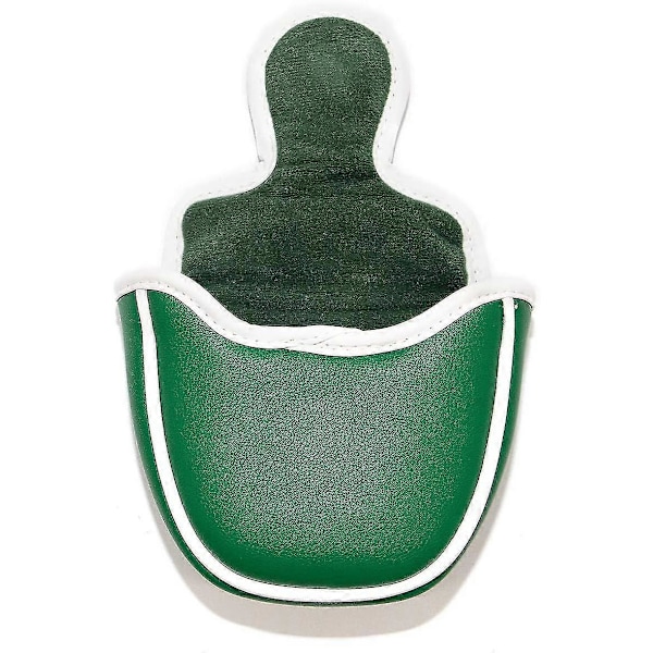 Golf Green Vit Shamrock Golf Headcover Huvudskydd Magnetisk Mallet Putter Klubbskydd