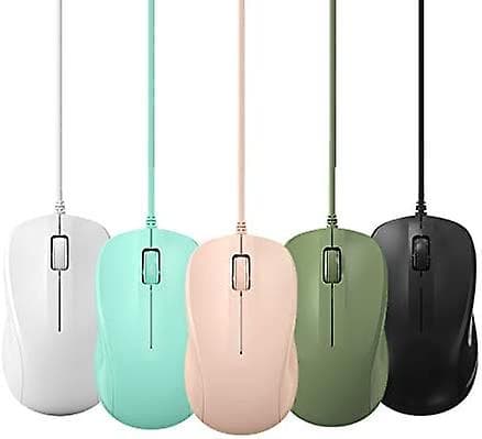 Corn USB Tyst Trådbunden Datormus 1200dpi Hög Kvalitet Bärbar White