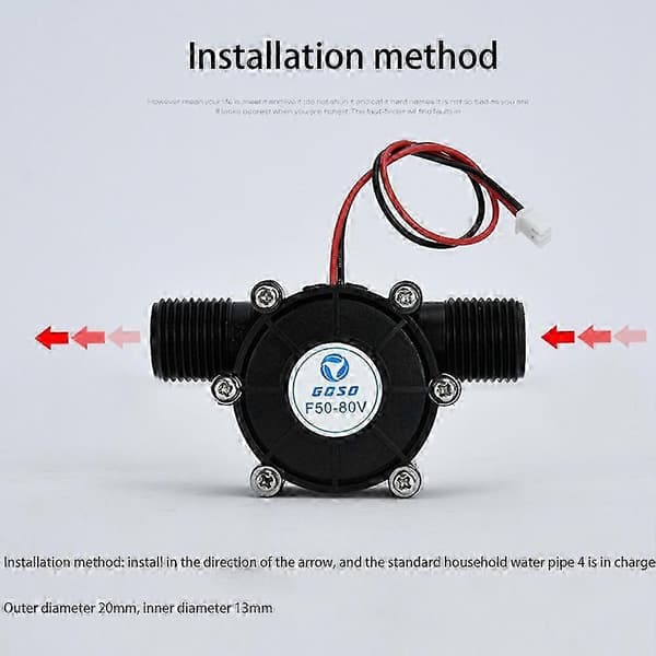 -Hydro Generator 12V 10W DC Vattenflödesgenerator Turbin Generator Hydroelektriskt Kranvattenflöde Hyd