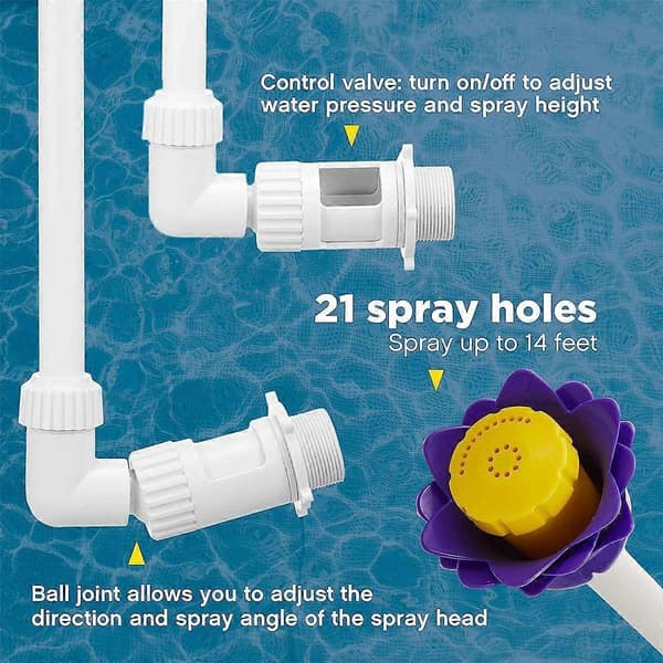 Vattenfall Pool Fontän Spray Gård Vattenfall Kylspray Lotusform Damm Fontänmunstycke