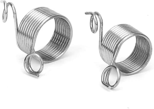 Flätad häftstift i rostfritt stål Flätad fingerring Garnstyrning Spiralhäftstift Stickning Sybehör (Silver) (2 st)