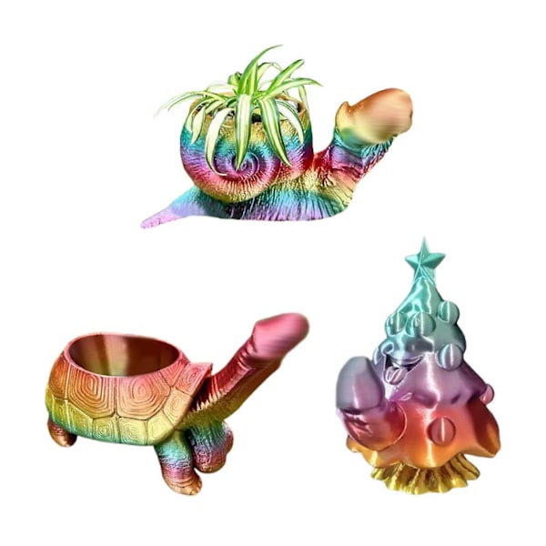 Djur Resin Snigel-Blomkruka Planter Trädgård Suckulent Växt Blomkruka Rumsdekoration