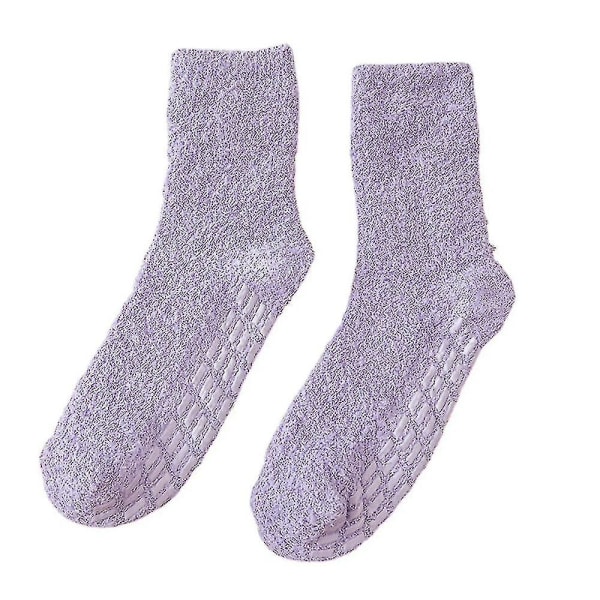 5 par fleecesockor för kvinnor, varma strumpor vinter (antihalklim)