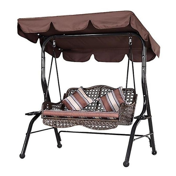 210D Vattentätt Ersättningstak för Trädgårdsgunga Gungtak Ersättning Solskydd Gungande Trädgård Anti-UV (Beige, 164*114*15cm)