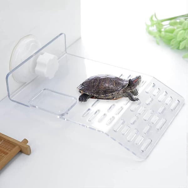 Tørreplade til skildpadder, akvarium transparent tankdock, medium størrelse