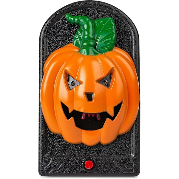 Halloween Dørklokke med Skummel Overraskelse, Halloween Dørklokke Dekor Lysende Gresskar Dørklokke, Innendørs Utendørs Dekor