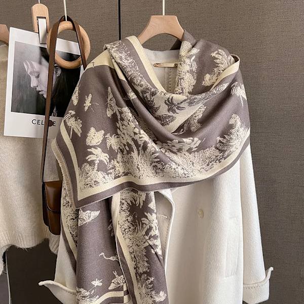 2023 Brand Warm Cashmere Poncho Sjal Scarf Print Tjock Pashmina Vinterfilt Wraps Bufanda Casual Hijab Stoles Echarpe FYR-58 65x185cm