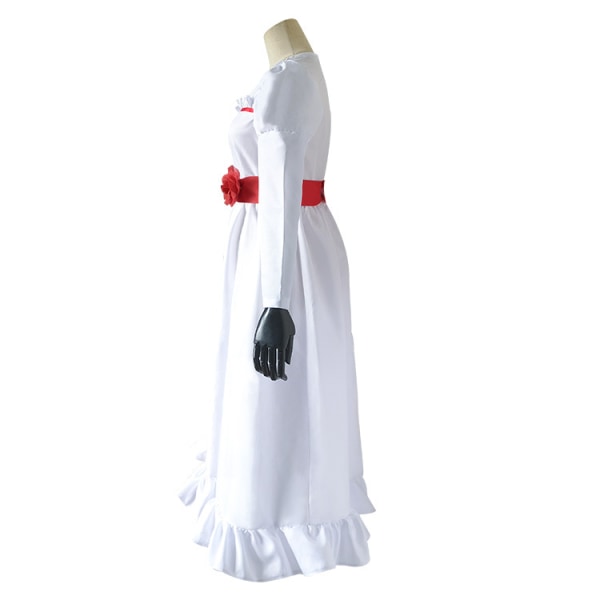 ConjingDoll Annabell Halloween Skräck Vit Klänning Cosplay Kostym 140cm