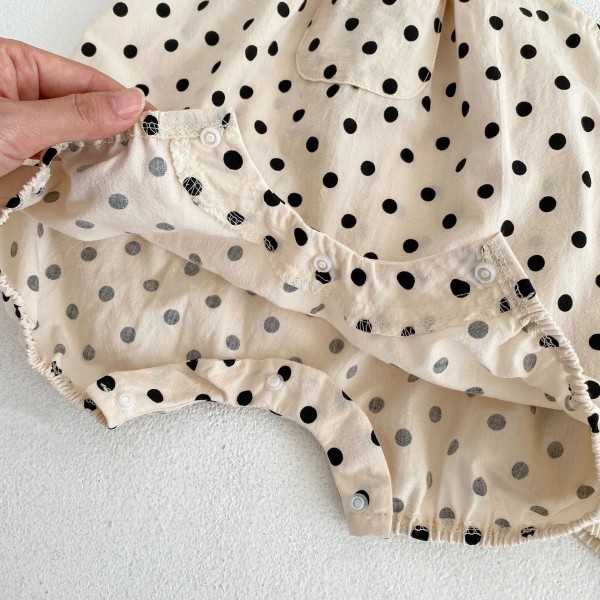 2023 Ny sommar ärmlös tecknad print rund baby dot 90cm (12-24M)