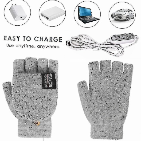 Vinter Elektrisk Isolering USB Värmehandskar Sl L