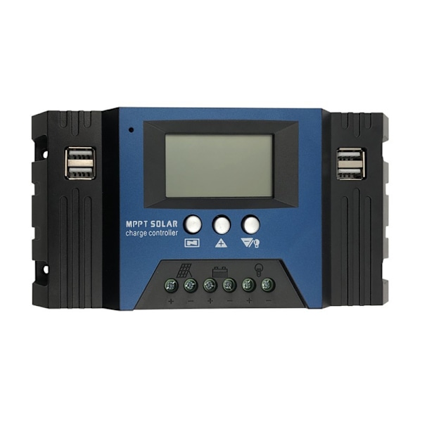 100A MPPT Solcelle Opladningscontroller Dobbelt USB LCD Display 12V/24V Auto Solcellepanel Oplader Regulator med Belastning