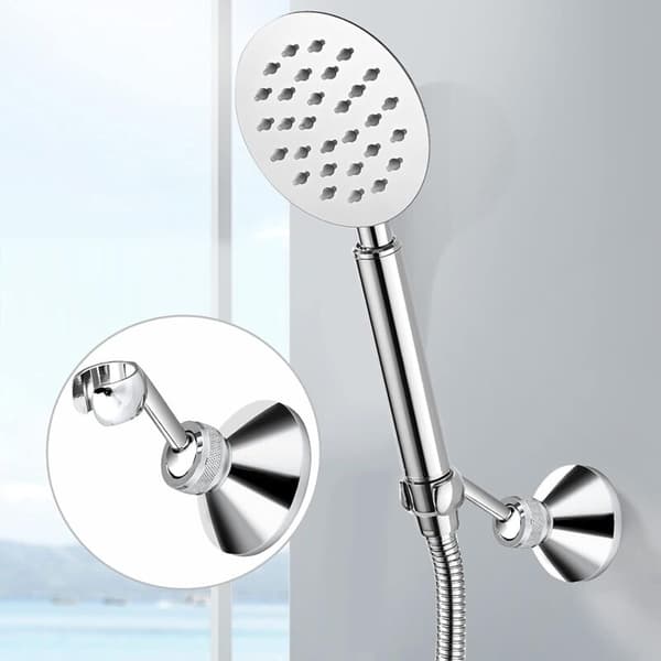 Justerbar forkrommet dusjhodeholder for standard dusjslange