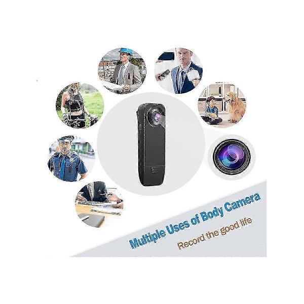 Lite Kroppskamera, Lommekamera Videokamera Ekte HD 1080P Nattsyn 6 Timers Batteri Opptak