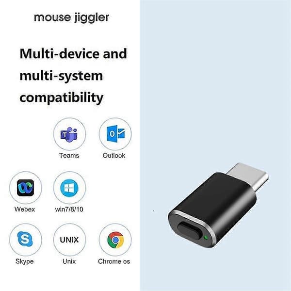 Type C Muse Jiggler Usynlig Musebevæger USB C Muse Shaker Simuleret Musebevægelse kompatibel med Hold Computer Vågen