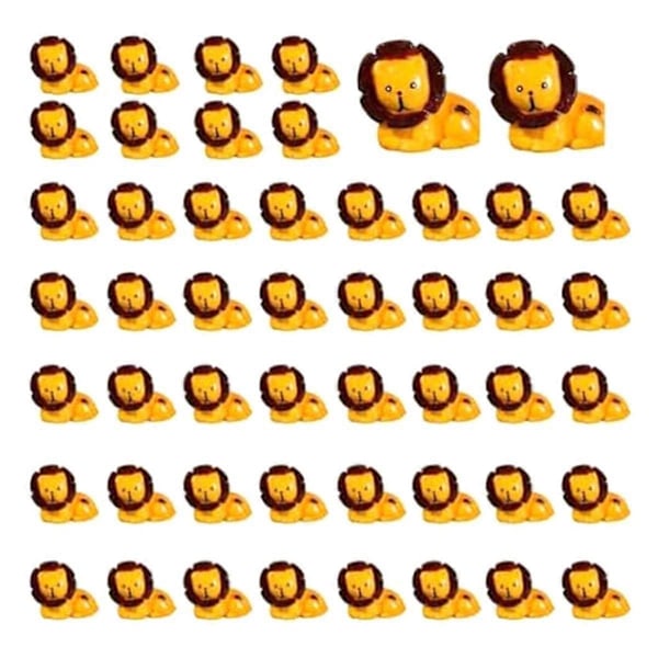 50 st Mini Djurfigurer Harts Små Djur Miniatyrer Vilda Djur Miniatyr (Lejon)