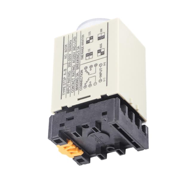 ST3PAB 010S Strömpåslag Fördröjningstimerrelä Rattkontroll Timerrelä med Bas AC 220V