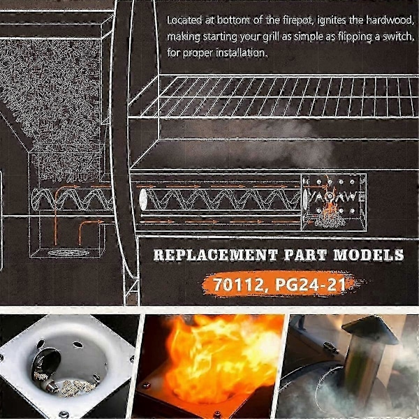 Hot Rod Tändare Kit kompatibelt med Pellet Grill Hot Rod Tändare Kit