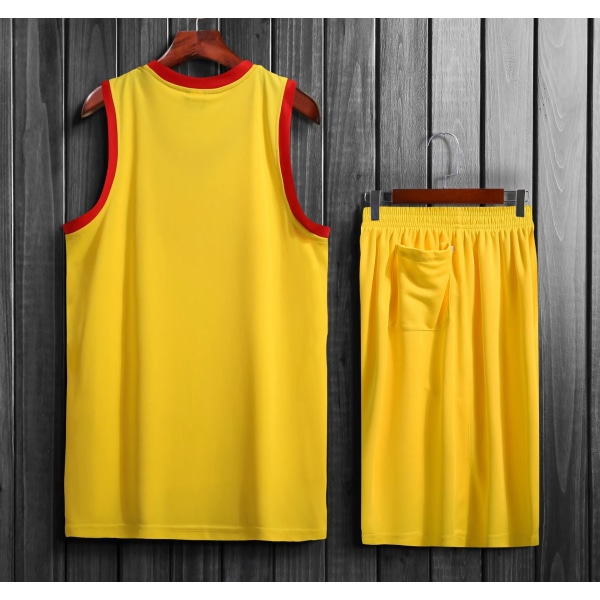 Baskettröja för män andas i 100 % polyester yellow 2XL