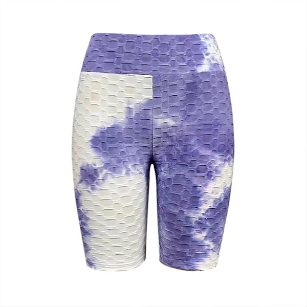 Tflycq Mode Dam Kort Flerfärgad Tight High Waist Elasticity Sports Yoga Byxor Purple S
