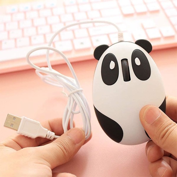 Panda Wired Mouse Supersöt tecknad mini bärbar trådbunden mus
