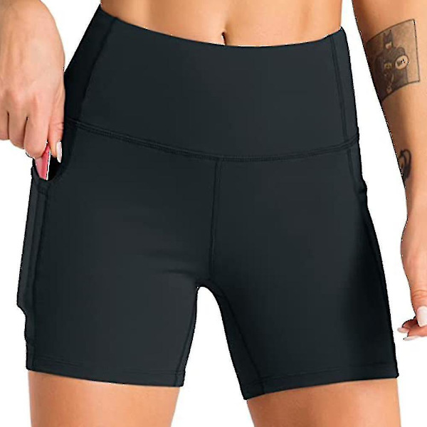 1 st Kvinnors yogashorts med hög midja med sidofickor Magkontroll dark gray