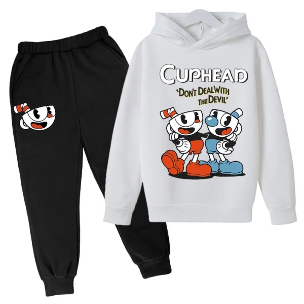 Kids Game Cuphead hoodie bomull Barn hoodies byxor tvådelade barnkläder set 4-14 år barn kläder Barn hoodies 2 7T-8T