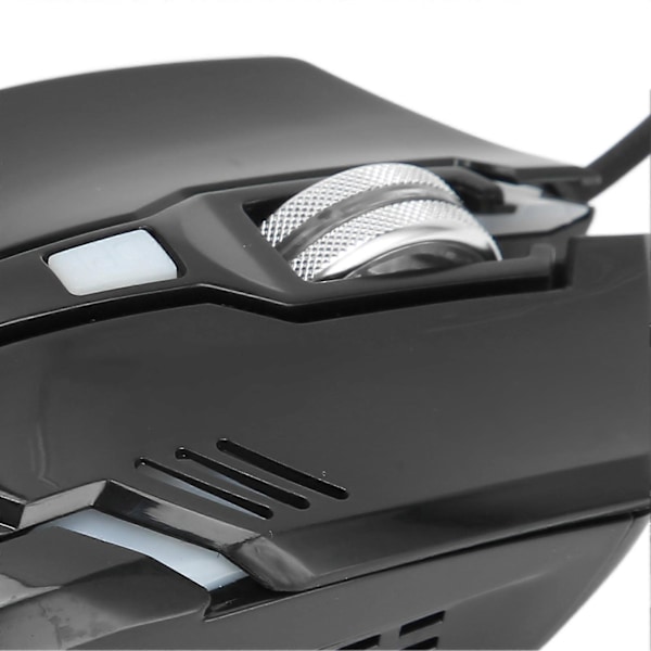 Kablet Gaming Mus DPI 1200 1800 2400 3600 USB Interface RGB Baggrundsbelyst Ergonomisk PC Gaming Mus til Hjemmecomputer Kontor Sort