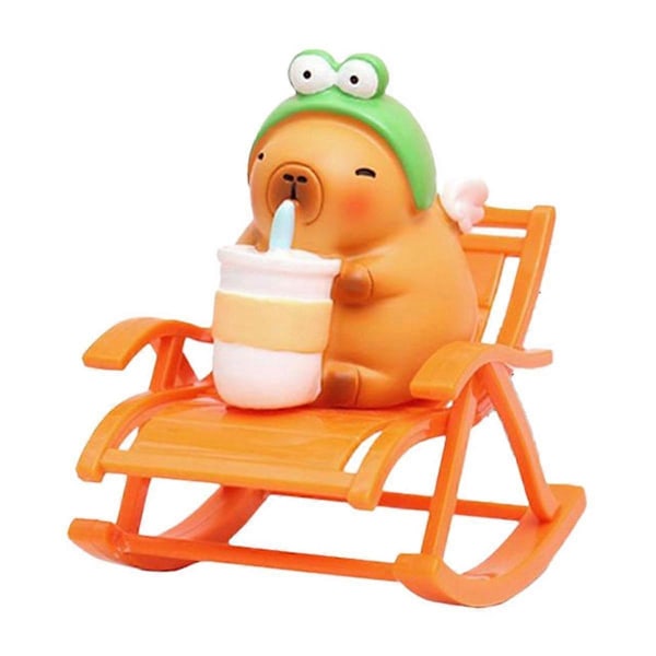 Capybara Skrivebordsdekoration Capybara Figur Gyngestolsindretning Simulation Capybara Gyngestol M
