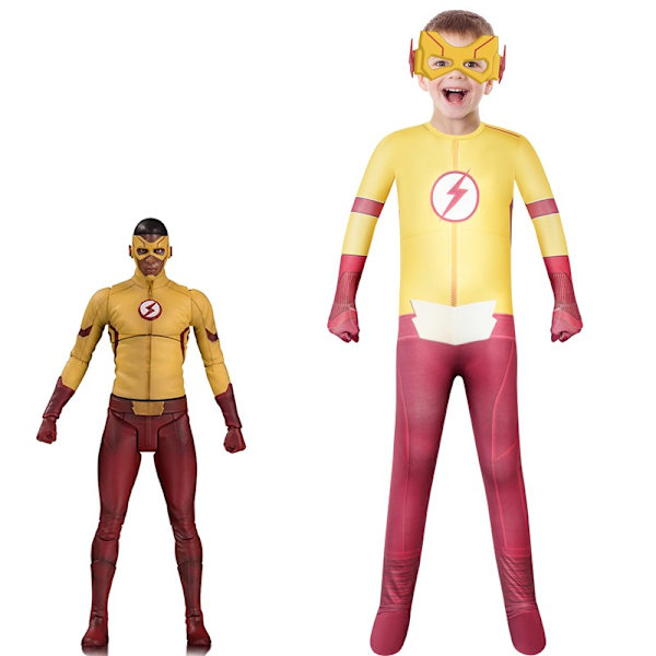 Flash barndräkt Halloween cosplay pojke film cos performance kostym lekkostym för barn 140cm
