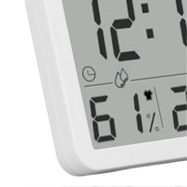 Indendørs Digital Temperatur Fugtighedsmåler Multifunktionel Elektronisk Termometer Hygrometer med Vækkeur Funktion Hvid Rød Knap
