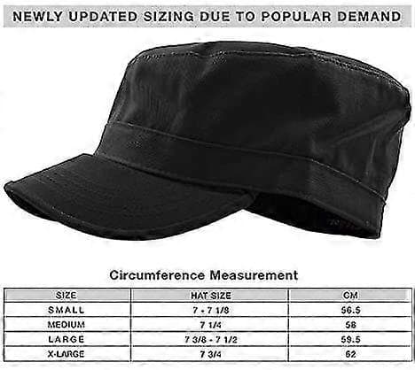 Army Cap Basic Hverdag Militær Stil Hat Sort