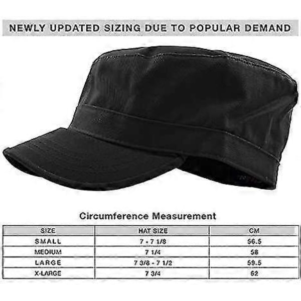 Army Cap Basic Vardaglig Militärstil Hatt Svart