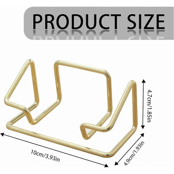 2 Pak Metal Visitkort Holder Display, Visitkort Display Stand, til Kontor Hjem Skrivebord (Guld)