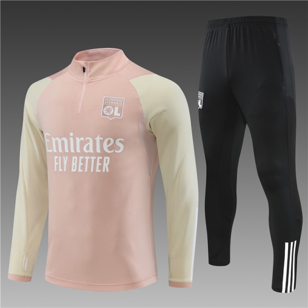 Ny Lyon rosa tröja höst och vinter fotboll halvdrag träningsdräkt XL