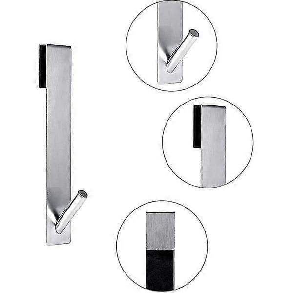 2 st 18 cm borrfria duschdörrkrokar handdukskrokar badrum ramfri duschdörr - silver