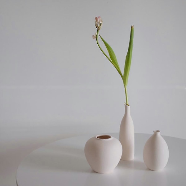Nordisk Keramisk Vase, For Bord/Stue Dekorasjon, Vaser, Hvit, B