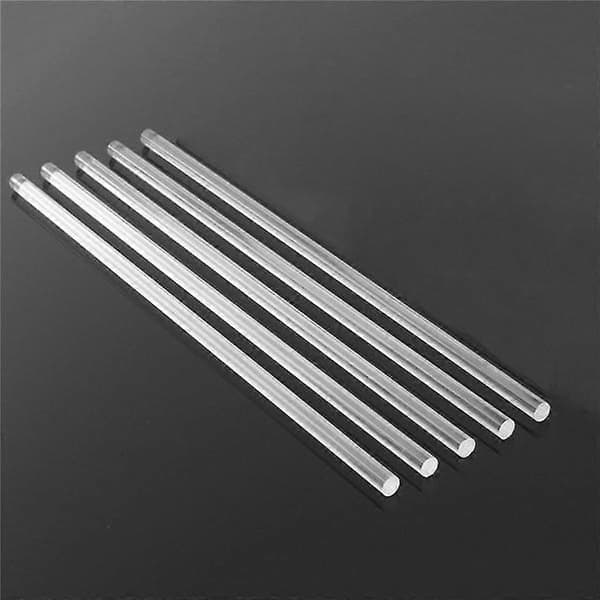 3mmx250mm Rund Form Solid Akryl Stang Pmma Ekstrudert Bar Klar 2 stk