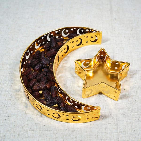 Muslimsk Eid Matbricka, Ramadan Månstjärna Form Bricka, 1 Styck