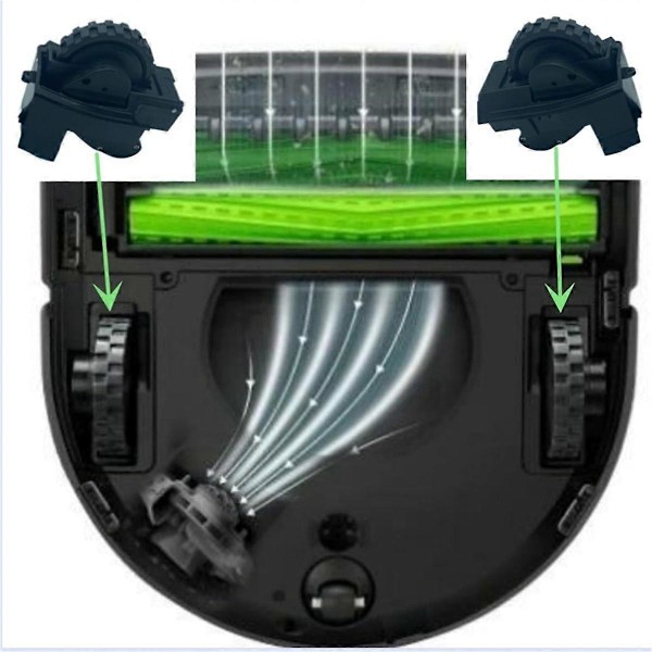 Vänster & Höger Drivhjul Monteringsmodul Kompatibel för Roomba S9 9150S9+ S9 Plus 9550 Robotdammsugare
