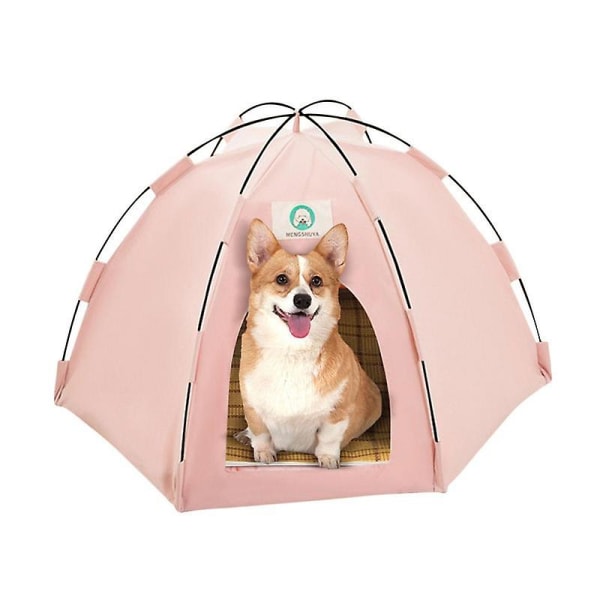 Hundcampingtält Tipitält för husdjur Hopfällbar katt tipi Andas kattsäng Grottkatt Lektält Sommar katthus för katter Hundar Gray M