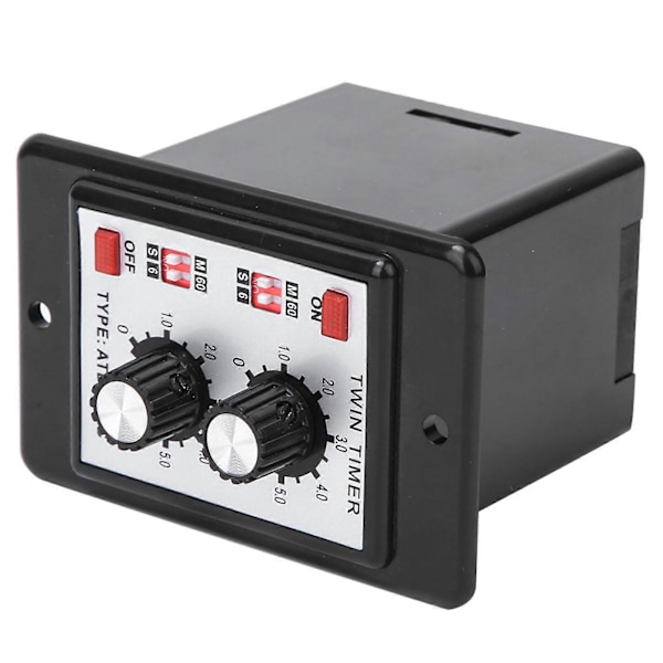 På Av Tvilling Timer Relé Bryter Kontroll Tidsbryter ATDV-YC 6S-60M (AC 110/220V)