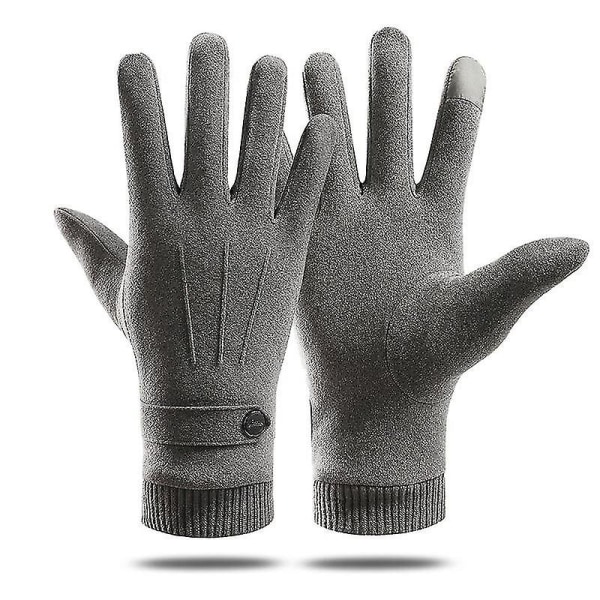 Winter Keep Warm Touch Screen Handskar Plus Velvet Inside Mocka Handskar för män S