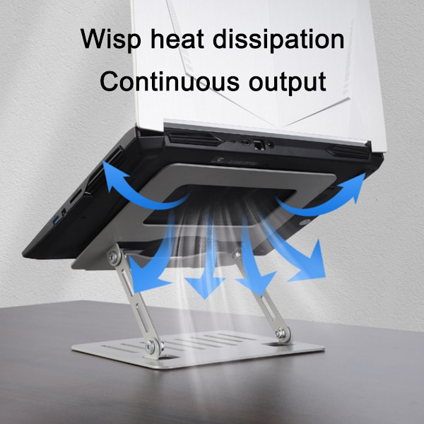 Foldbart Laptopstativ, Justerbart Ergonomisk Bordcomputerstativ, Bærbar Ventileret Laptop Holder