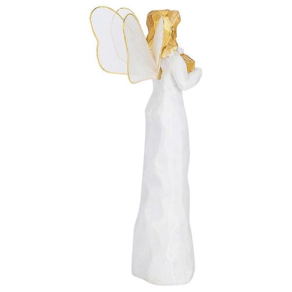 Engel Figur Ornament Harpiks Skulptureret Stue Hjem Dekoration Skrivebord Håndværk Gave
