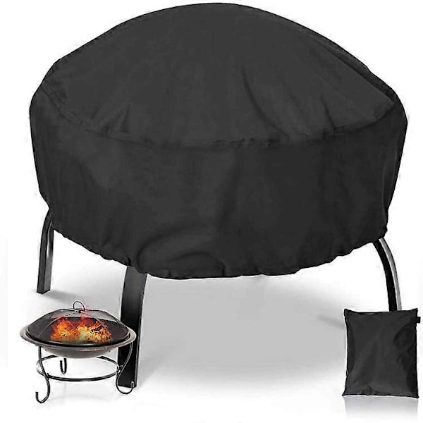 Bålpladsdækken Kraftig Vindtæt Vandtæt Terrasse Rund Bålpladsdækken Til Udendørs Bålplads Ny sort85x40cm