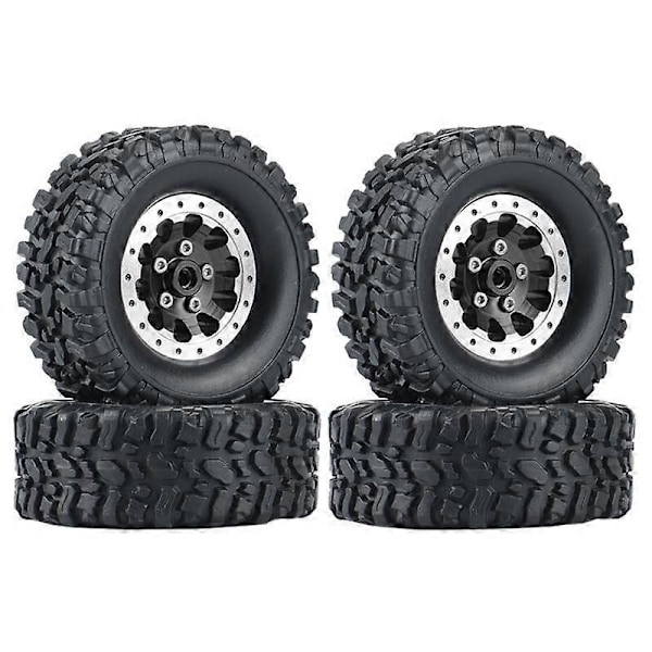 4 stk. Metall Beadlock Felgnav Felg og Gummidekk for C14 C24 B14 B24 B36 MN D90 MN99S RC Bil