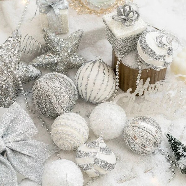 1Låda Julkulor Julgransprydnader Ball Xmas Hängande Trädhängen Hem Festdekor 2023 Nyårspresent Navidad Gold 8PCS